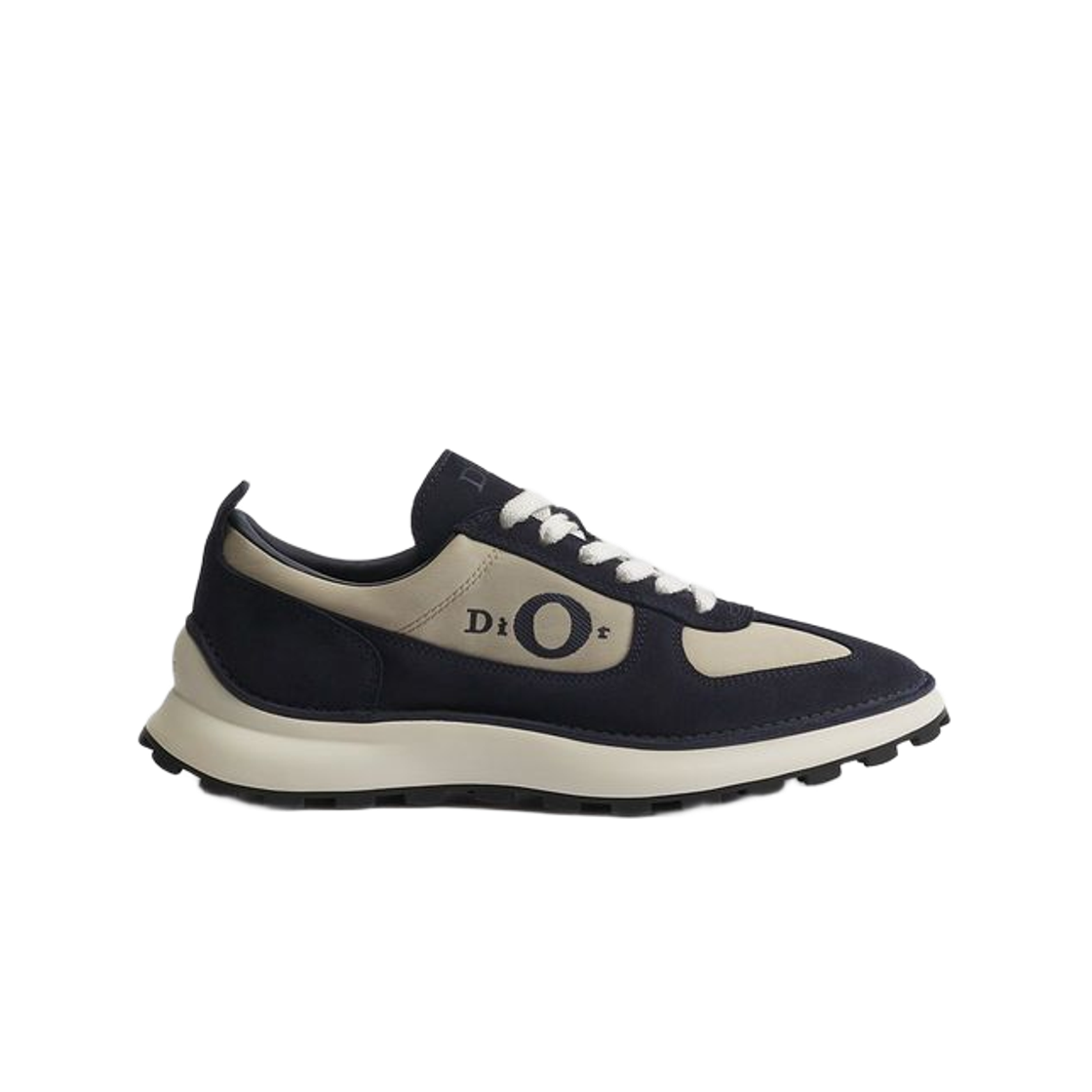 3SN364AAZ-H526 Dior Squash Sneakers Suede Calfskin & Technical Fabric Navy Blue Beige