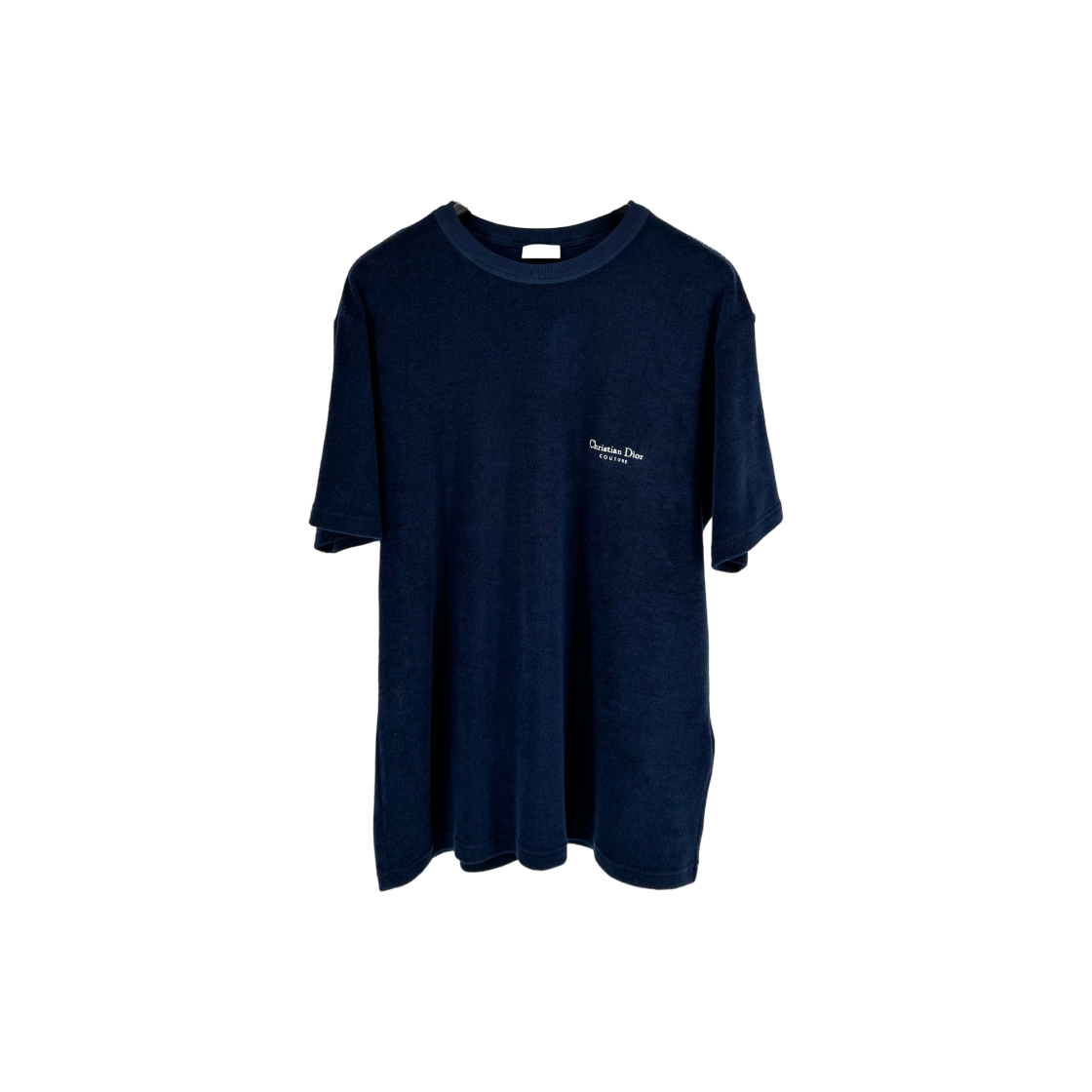 ITE9NDGWNEQT Dior Terry Cotton Short Sleeve T Shirt Navy