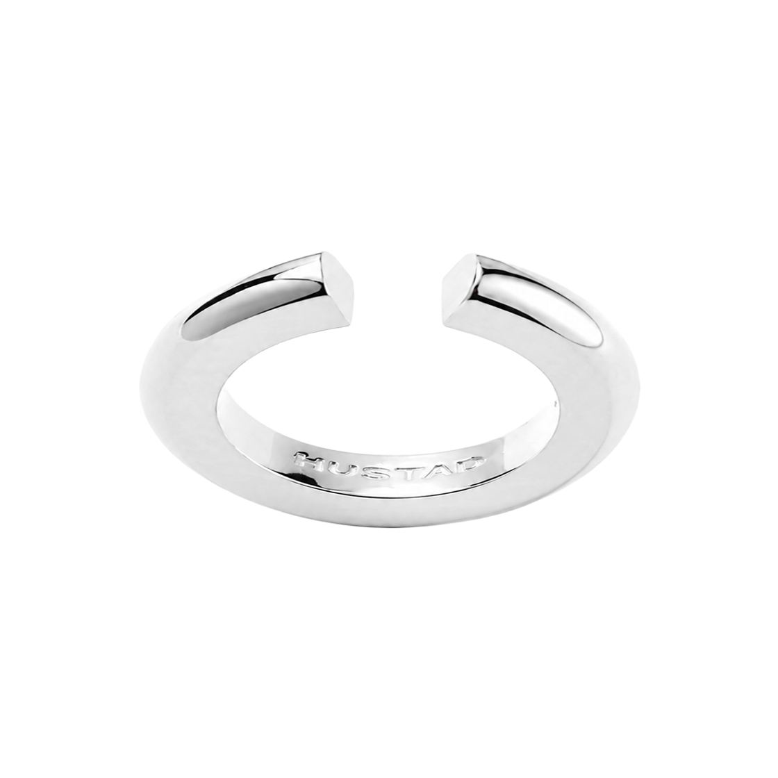 11HU17439R HUSTAD ROUND OPEN RING_ 925 Sterling silver  (SMALL)