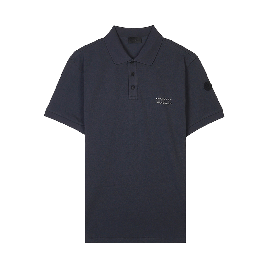 L1-091-8A00009-89A16-944 Moncler Logo Cotton Piquet Polo Shirt Dark Gray - 26SS