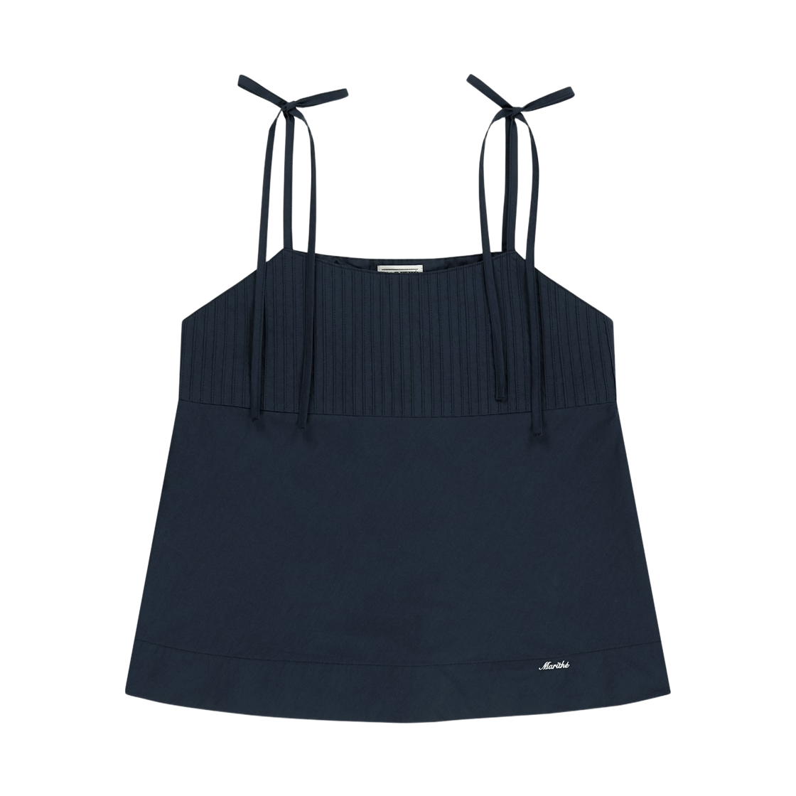 (W) 마리떼 프랑소와 저버 핀턱 캐미솔 블라우스 다크 네이비((W) Marithe Francois Girbaud Pintuck Camisole Blouse Dark Navy)