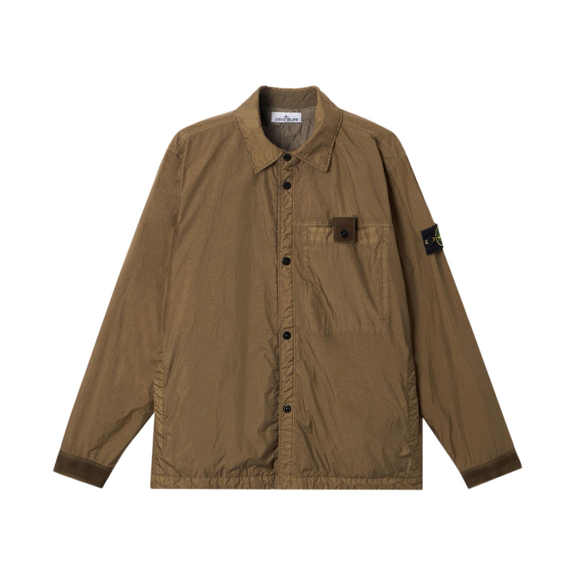 L2S15Q1000-22S0A23-V005G Stone Island Q100022 Crinkle Reps NY Wind-Resistant Padded Coach Jacket with Anti-Drop Military Green - 26FW