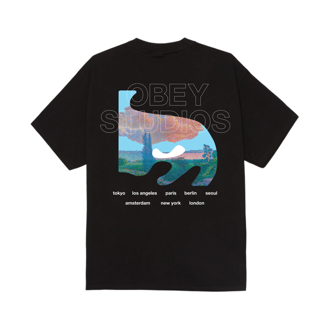 165264436 Obey Pastures Classic T-Shirt Black
