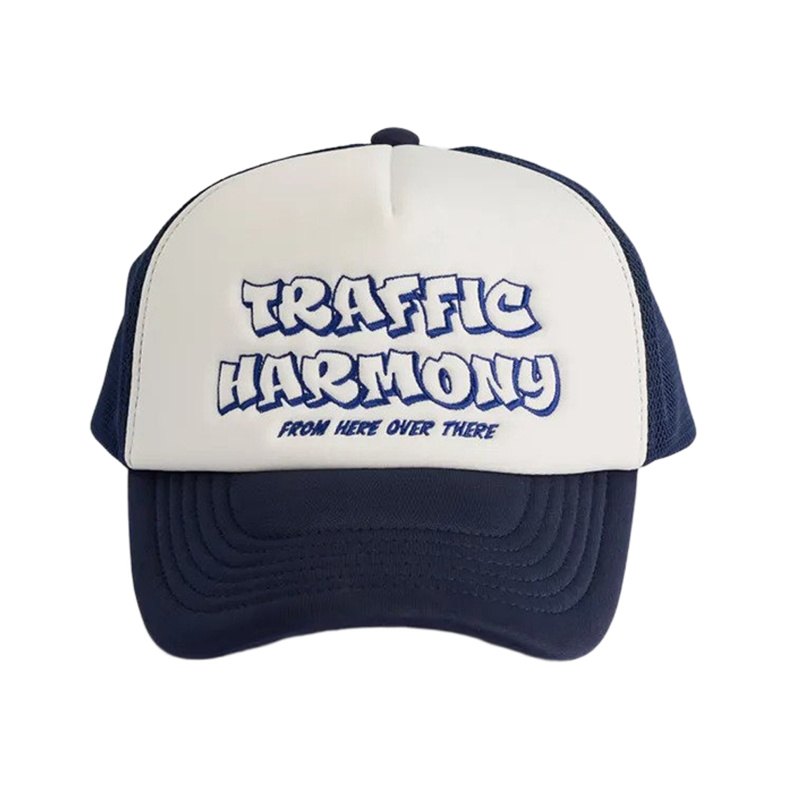 THUBC00261NYS Traffic Harmony TH Graffiti Logo Mesh Deep Fit Ball Cap Navy