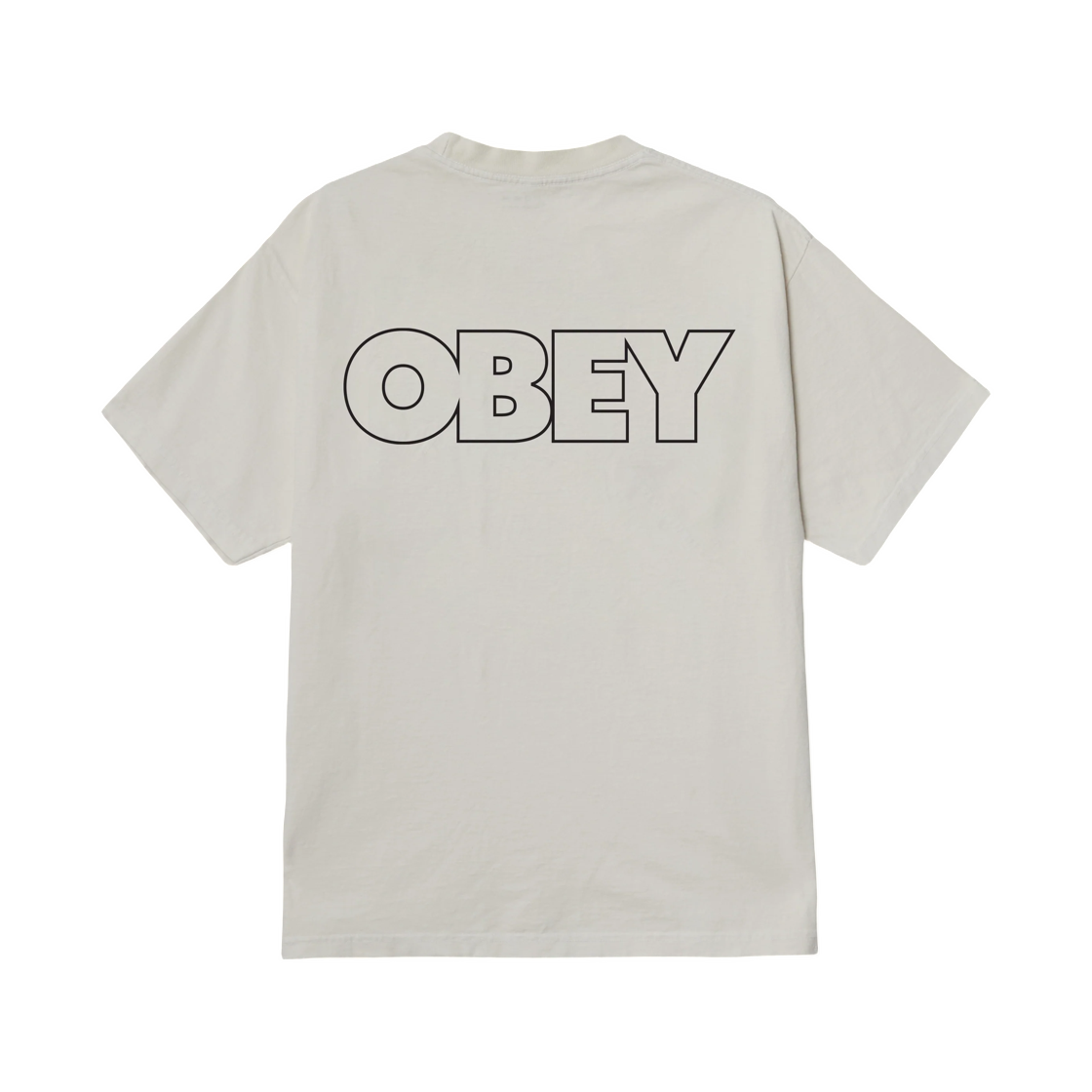 167924489 Obey Bold Outline Pigment T-Shirt Pigment Chalk White