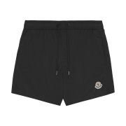 Moncler Logo Patch Swim Shorts Black - 25SS