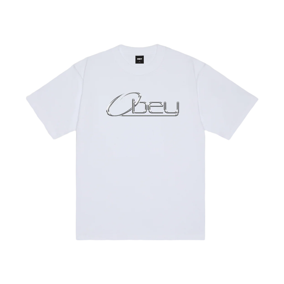 168024458 Obey Chrome Heavyweight T-Shirt White