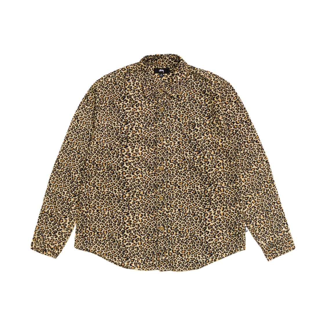 1110401 Stussy Animal Print Flannel Shirt Leopard