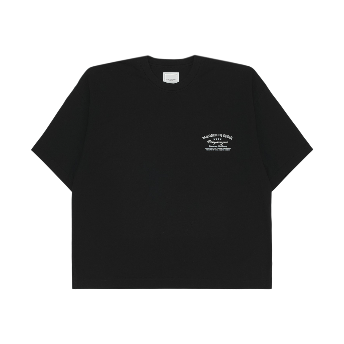 우영미 레터링 그래픽 티셔츠 블랙 - 26SS(Wooyoungmi Lettering Graphic T-Shirt Black - 26SS) - 2