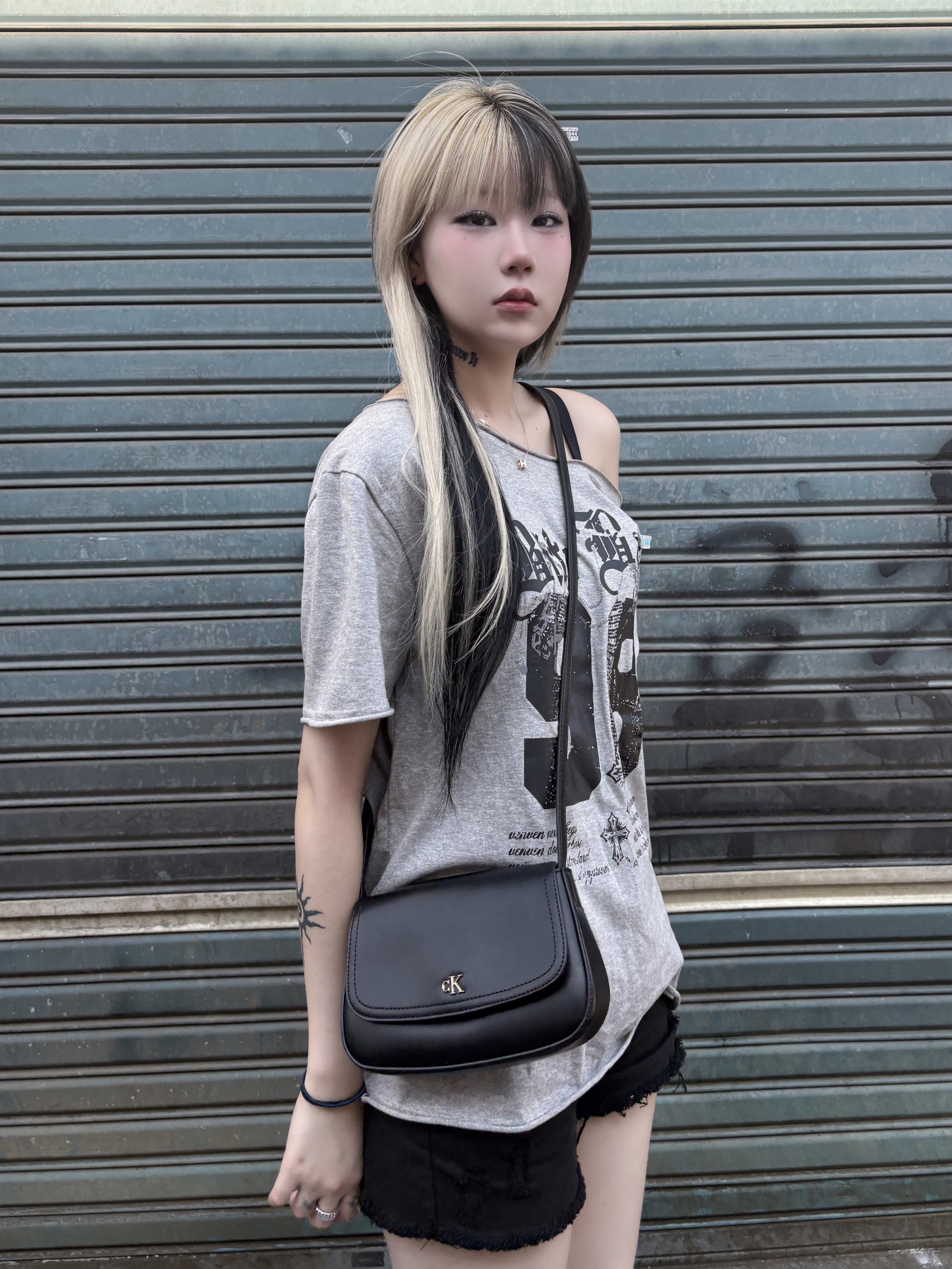 Rick Owens Drkshdw Calf Leather Penta Sneakers Black Milk White 착용 스타일 - 5