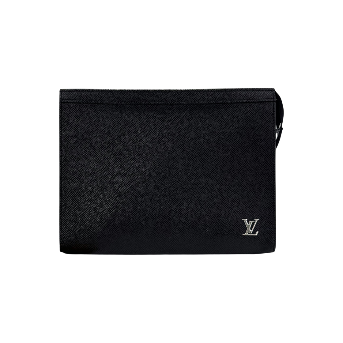 ITVJREIP7CT2 Louis Vuitton LV Taiga Pochette Voyage Clutch Bag Black M30450