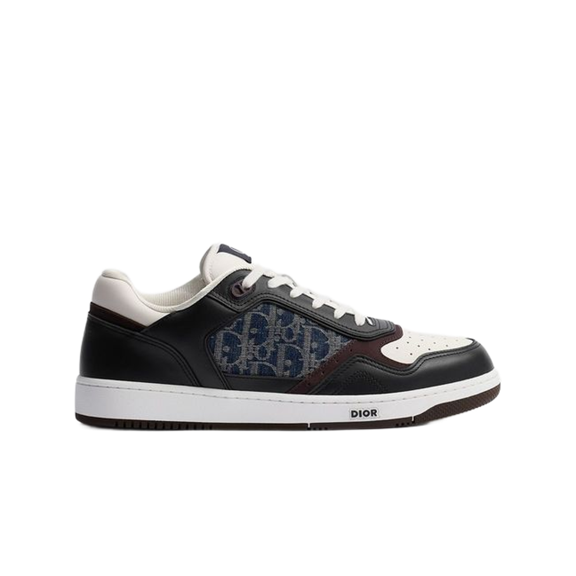 3SN272AFY-H58E Dior B27 Uptown Low Top Sneakers Smooth Calfskin & Dior Oblique Denim Jacquard Blue White