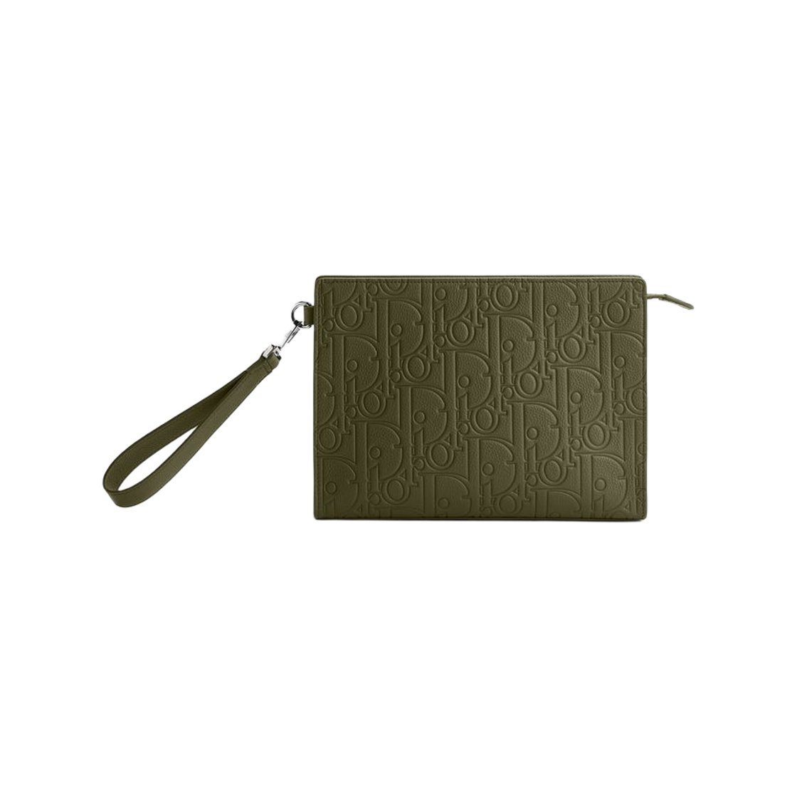 2ESCA679MAC-H619 Dior A5 Triangle Pouch Dior Gravity Grained Leather Khaki