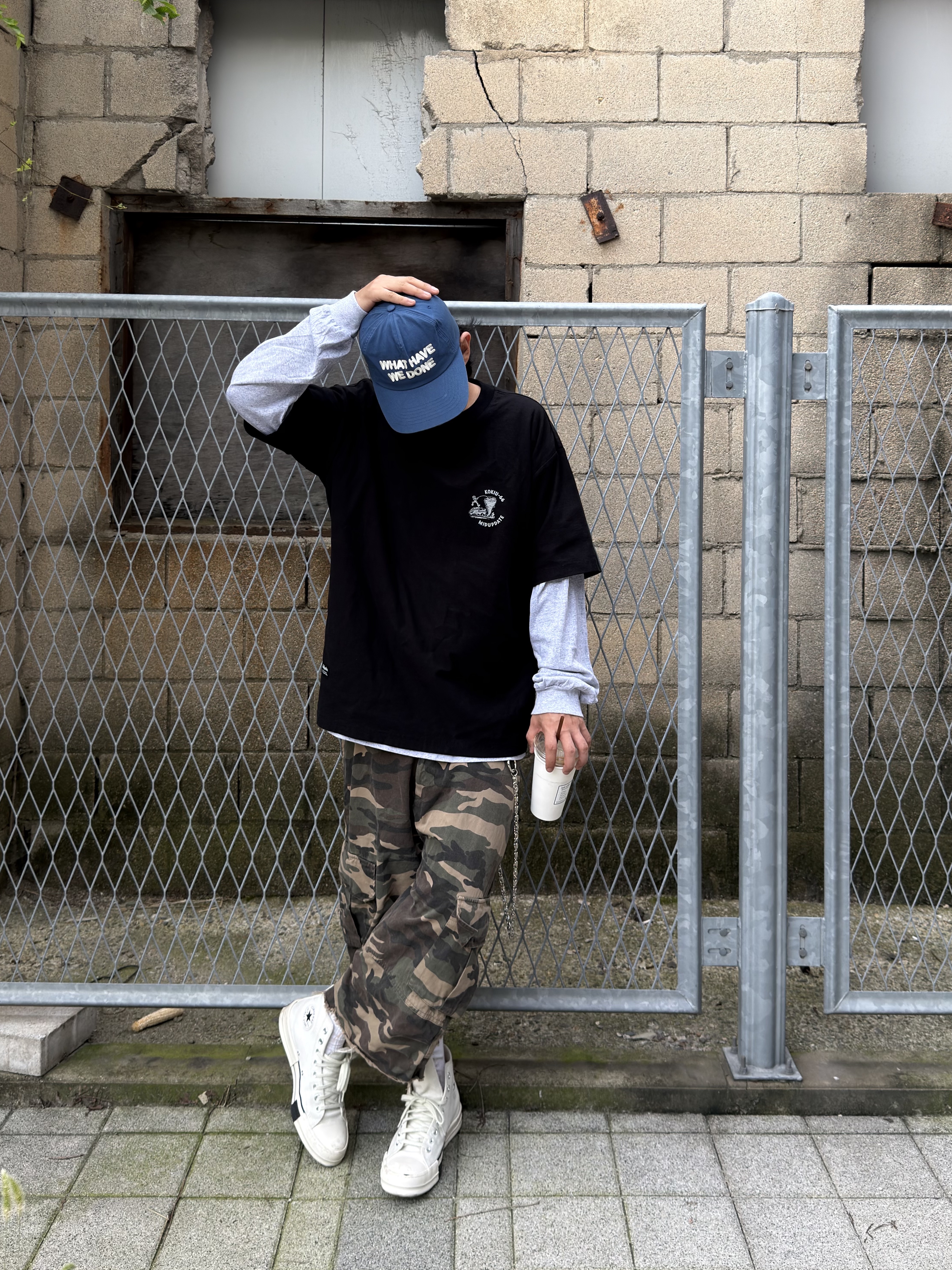WHWD 5PANEL Cap, Converse x Drkshdw Drkstr Chuck 70 High Lily White 착용 스타일 - 1