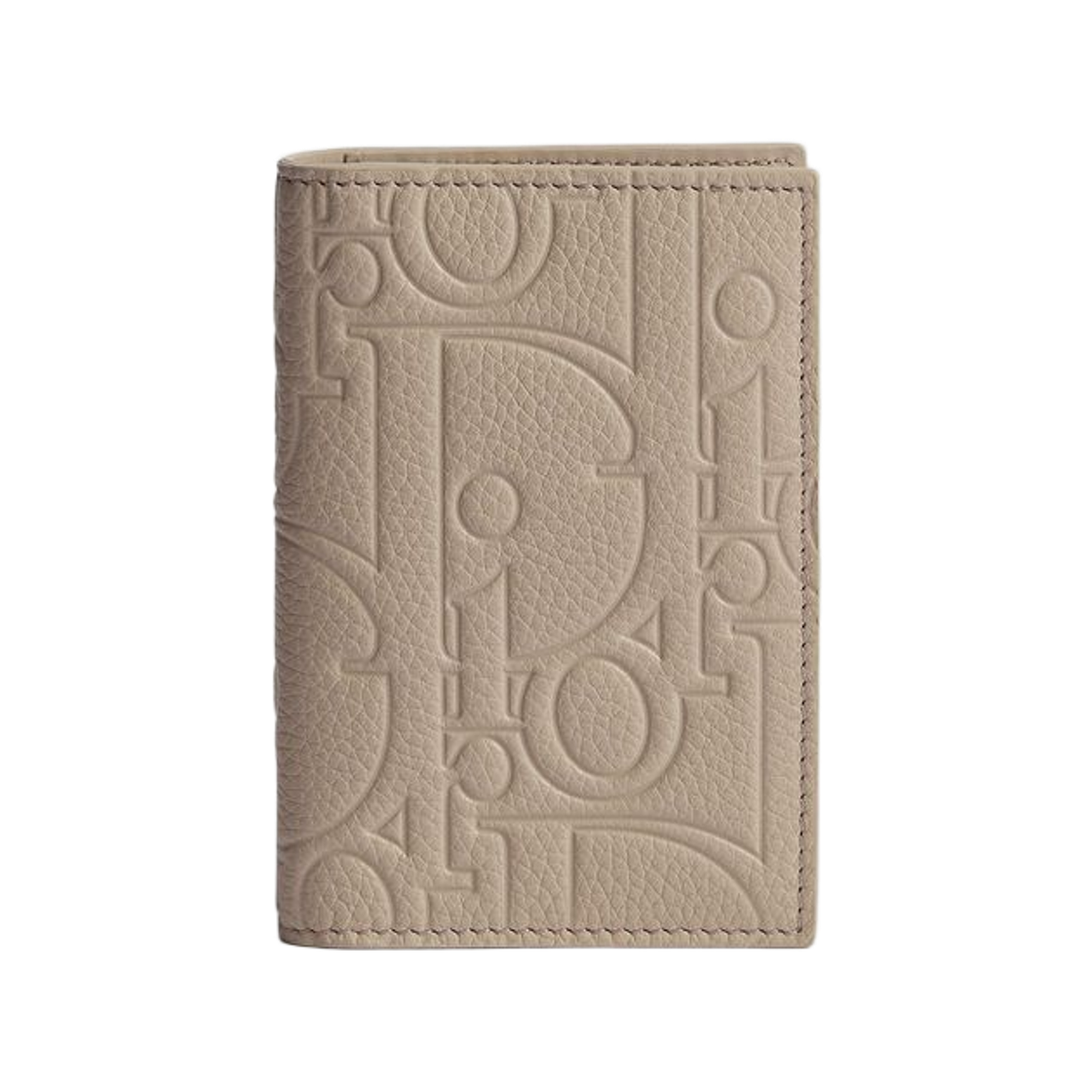 2ESCH207MLM-H118 Dior Bi-Fold Card Holder Dior Gravity Grained Leather Beige