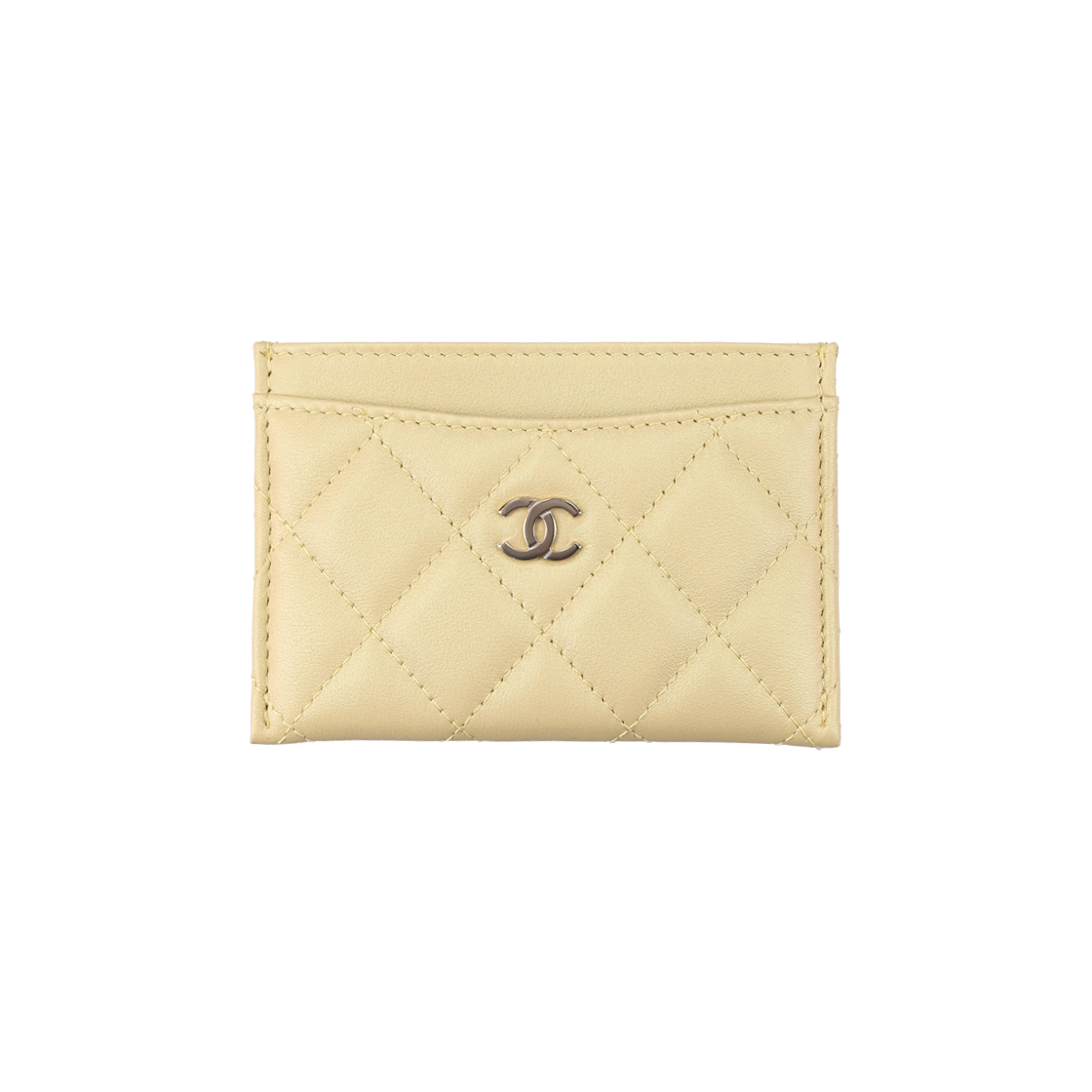 ITKTQ89LMRCW Chanel AP0213 Classic Card Wallet in Pearl Yellow Calfskin
