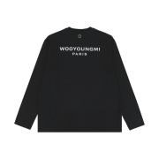 Wooyoungmi Cotton Back Logo Long Sleeve T-Shirt Black - 23FW