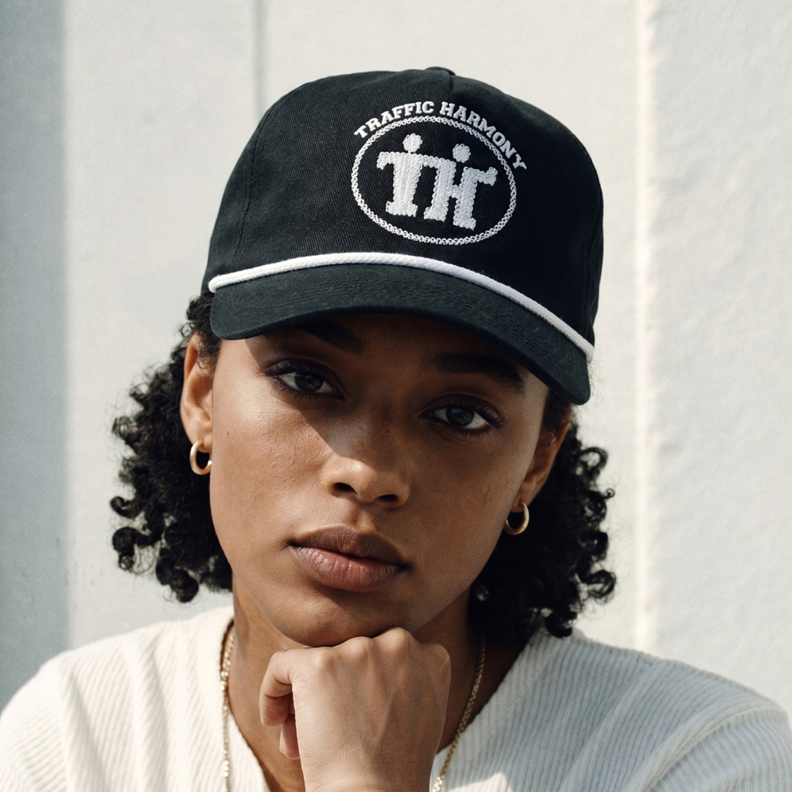 트래픽하모니 TH 사인 로고 로프 딥핏 볼캡 블랙(Traffic Harmony TH Sign Logo Rope Deep Fit Ball Cap Black) - 3