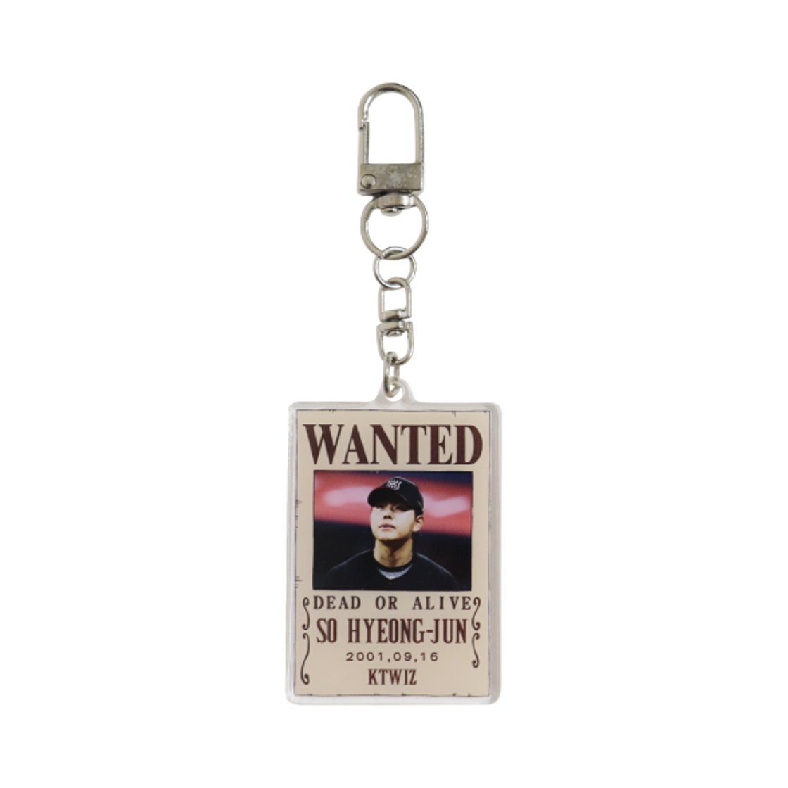 KT 위즈 x 원피스 아크릴 수배지 키링 소형준(KT Wiz x One Piece Acrylic Wanted Poster Keyring So Hyeong-Jun)