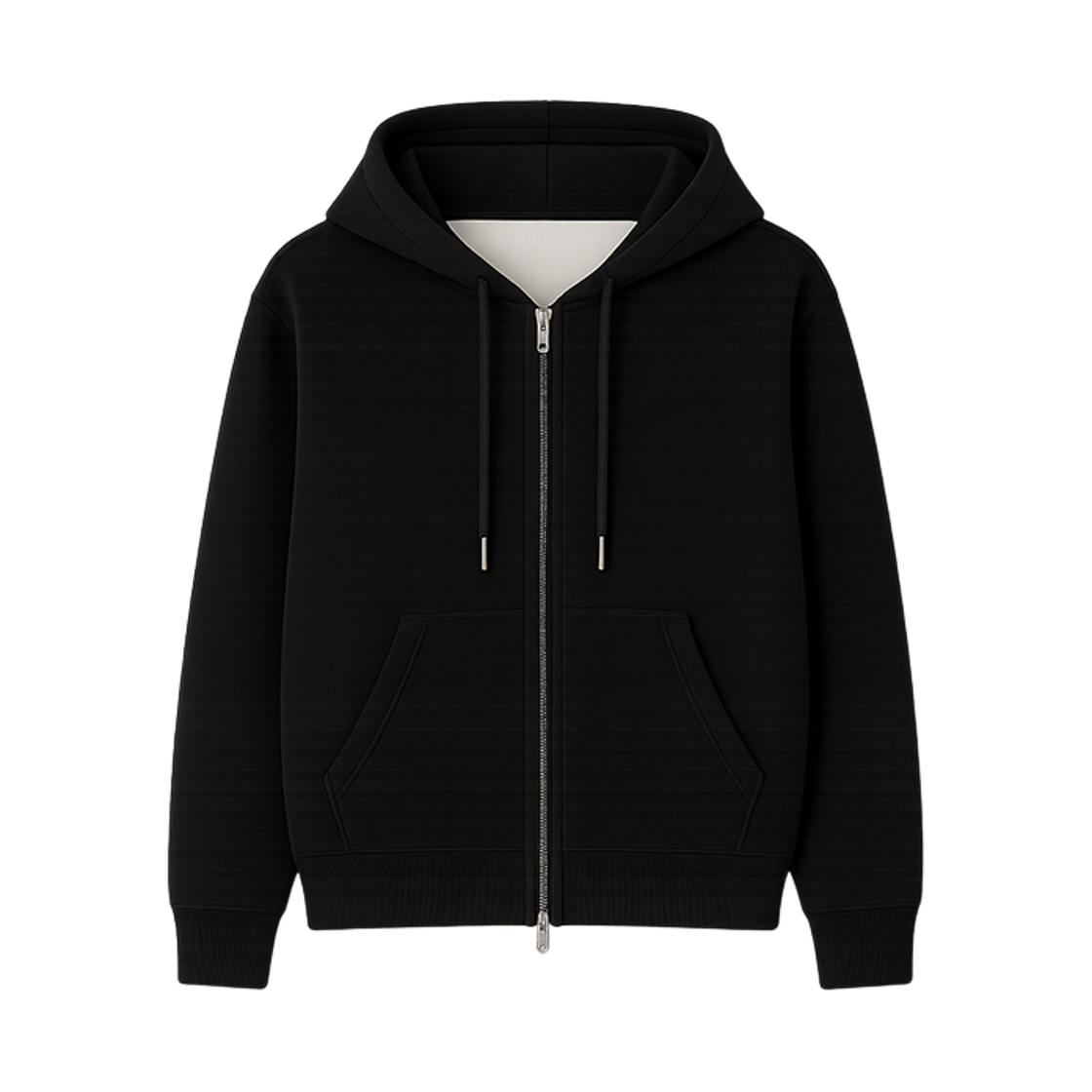 GCINCP003-블랙 GCLIP Essential Loose-Fit Sweat Hood Zip-Up T-Shirt Black