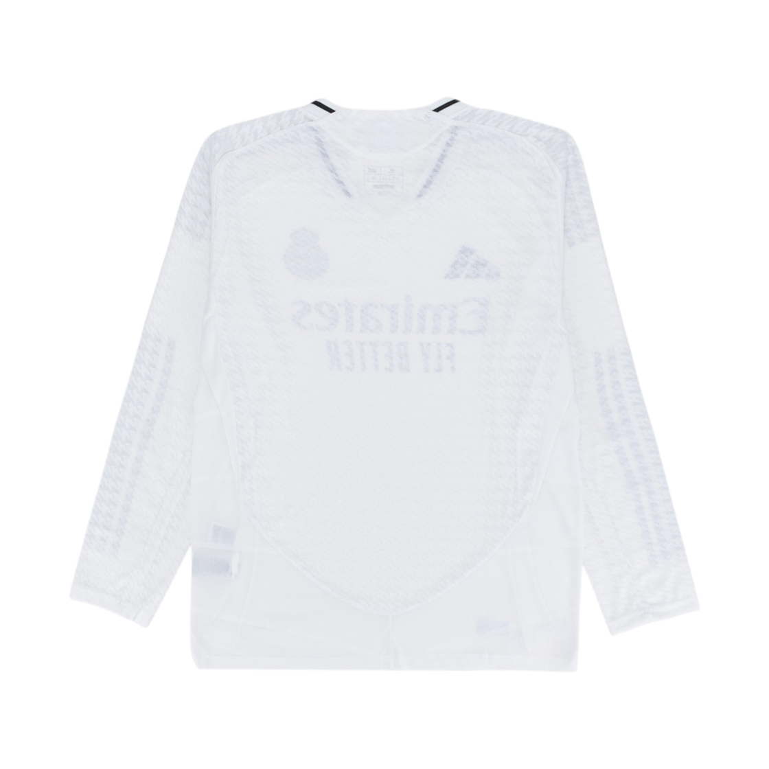 아디다스 레알 마드리드 2024/25 홈 어센틱 롱슬리브 저지 화이트 - US 사이즈 (논 마킹 버전)(Adidas Real Madrid 2024/25 Home Authentic Long Sleeve Jersey White - US Sizing (Non Marking Ver.)) - 2