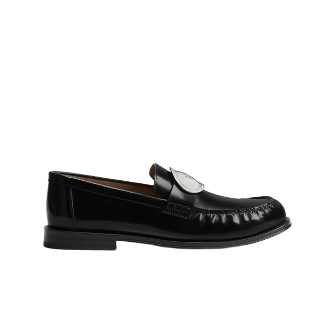 3LO224ACB-H900 Dior Medallion Loafers Smooth Calfskin Black