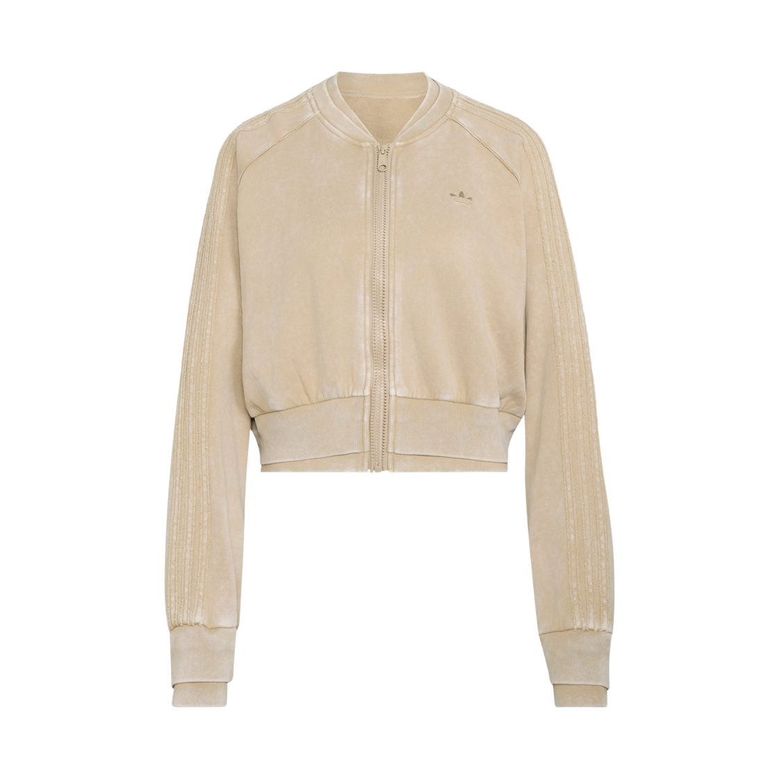 KT2228 (W) Adidas SST Double Layered Cropped Track Top Khaki Three - KR Sizing