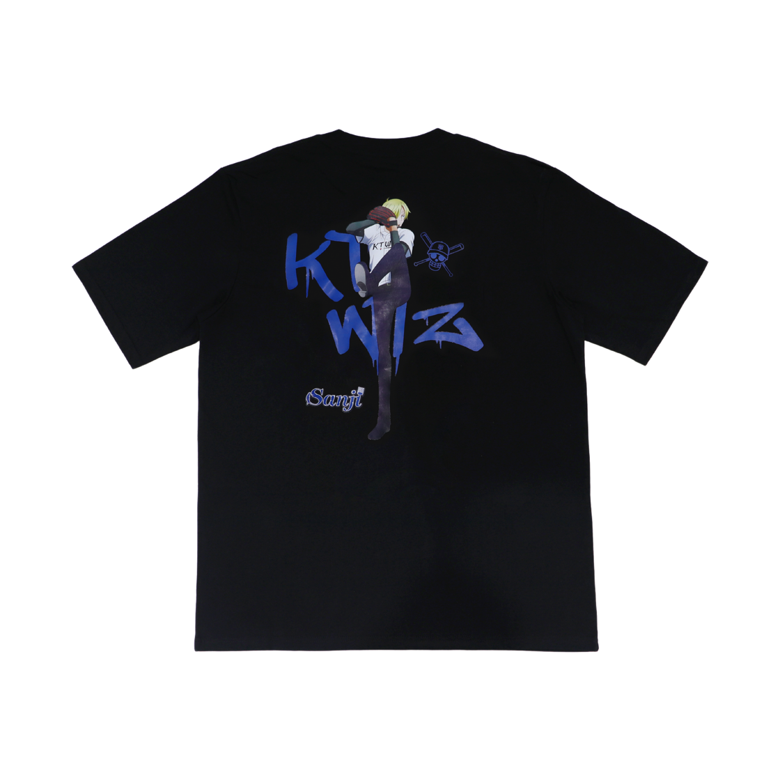 KT 위즈 x 원피스 반팔 티셔츠 상디 블랙(KT Wiz x One Piece Short Sleeve T-Shirt Sanji Black)