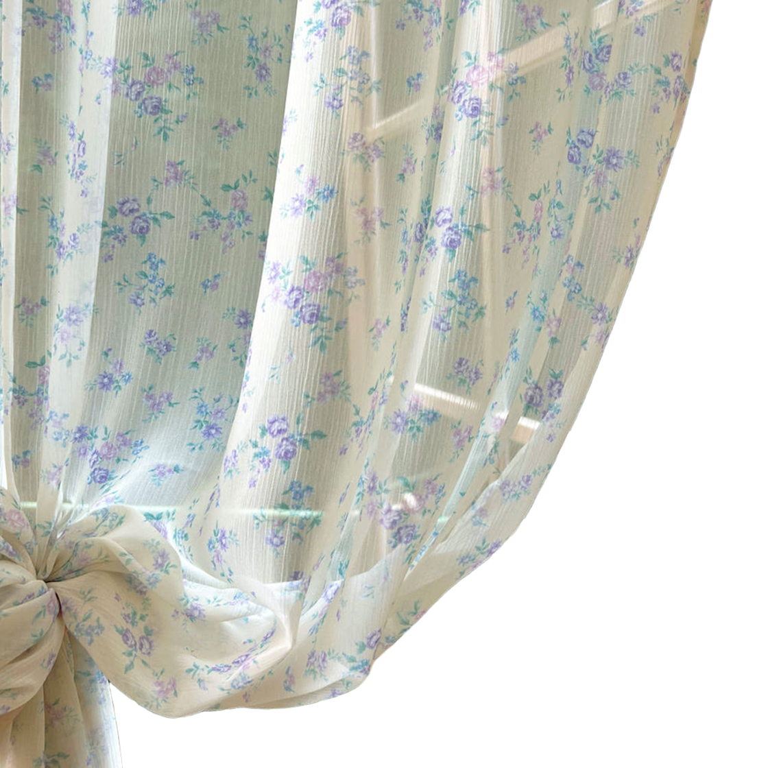 무성화 넬 빈티지 꽃무늬 가리개 쉬폰 커튼 135x230cm(MUSEONGHWA Nell vintage floral patterned sheer chiffon curtain 135x230cm)