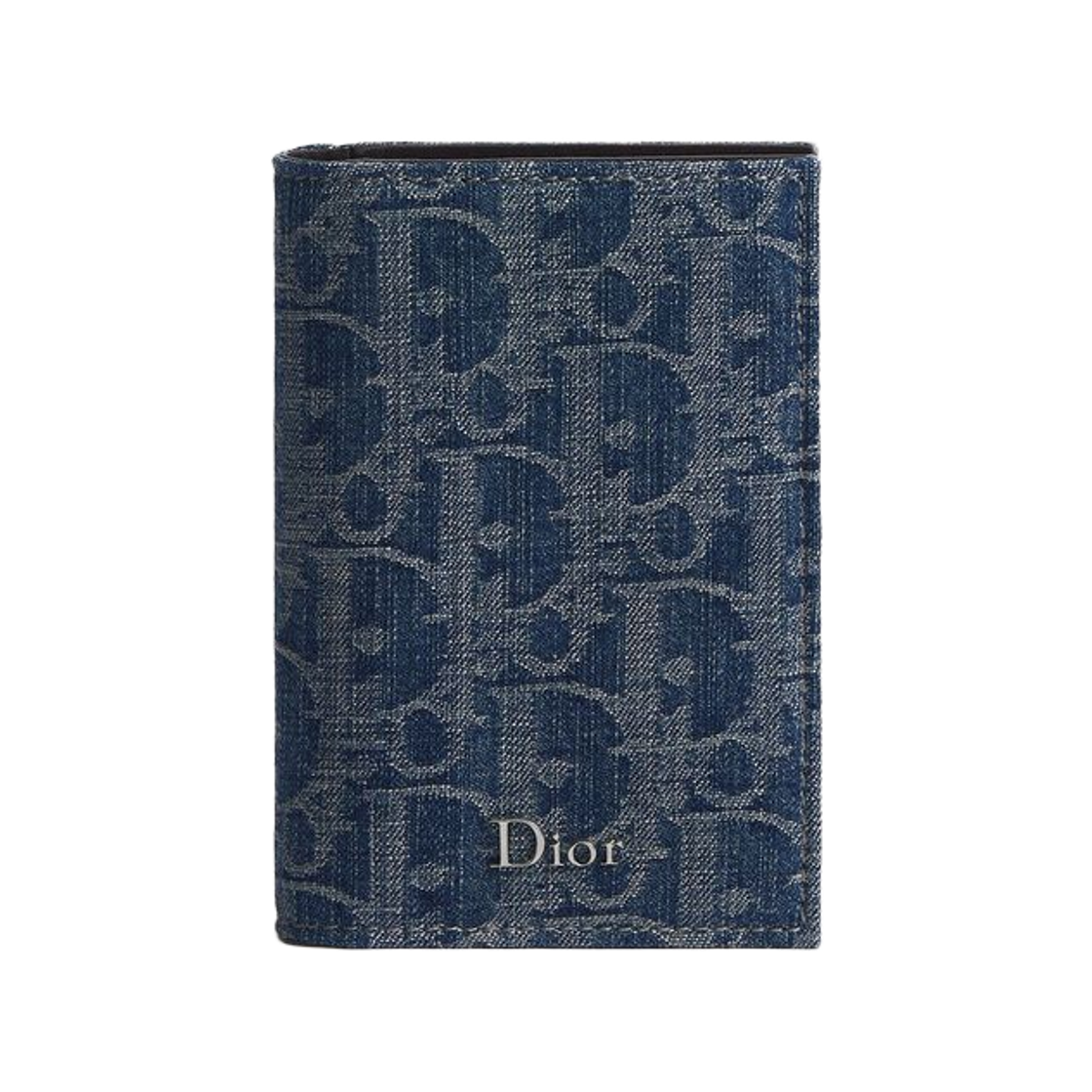 2ESCH207DWS-H16E Dior Bi-Fold Card Holder Dior Oblique Denim Jacquard & Smooth Calfskin Blue Brown