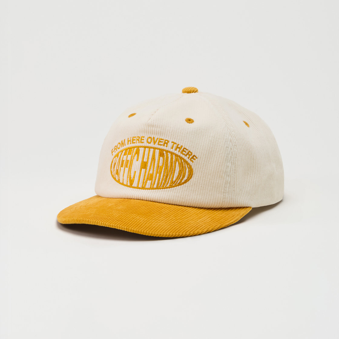 트래픽하모니 코듀로이 라운드 로고 딥핏 5패널 캡 아이보리&머스타드(Traffic Harmony Corduroy Round Logo Deep Fit 5-Panel Cap Ivory & Mustard) - 6