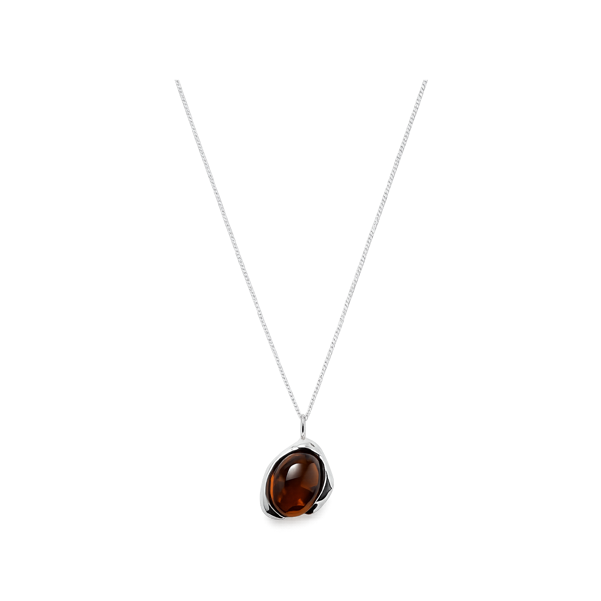 휴스타드 256 오렌지 황수정 네크리스_ 925 스털링 실버(HUSTAD 256 Orange Citrine Gems Neckalce_ 925 Sterling silver)