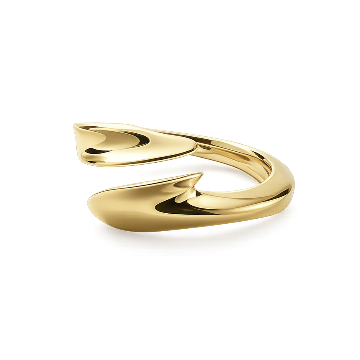 휴스타드 255 립 골드 오픈 링_ 925 스털링 실버(HUSTAD 255 Leaf gold open RING_ 925 Sterling silver)