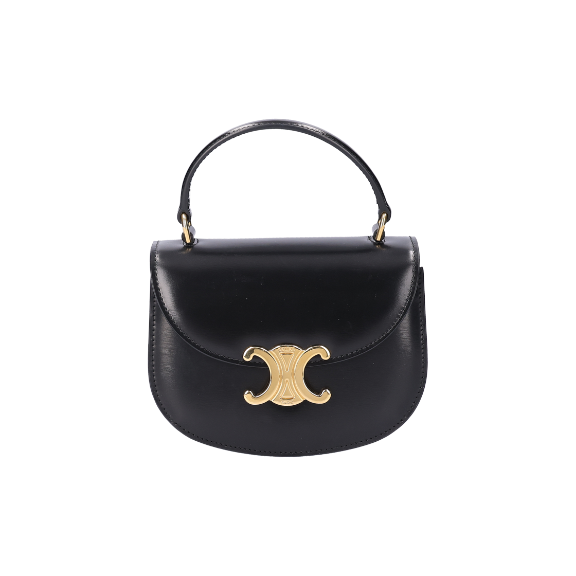 ITNOD95RTDTS Celine Mini Clea Versace Shiny Calfskin Black
