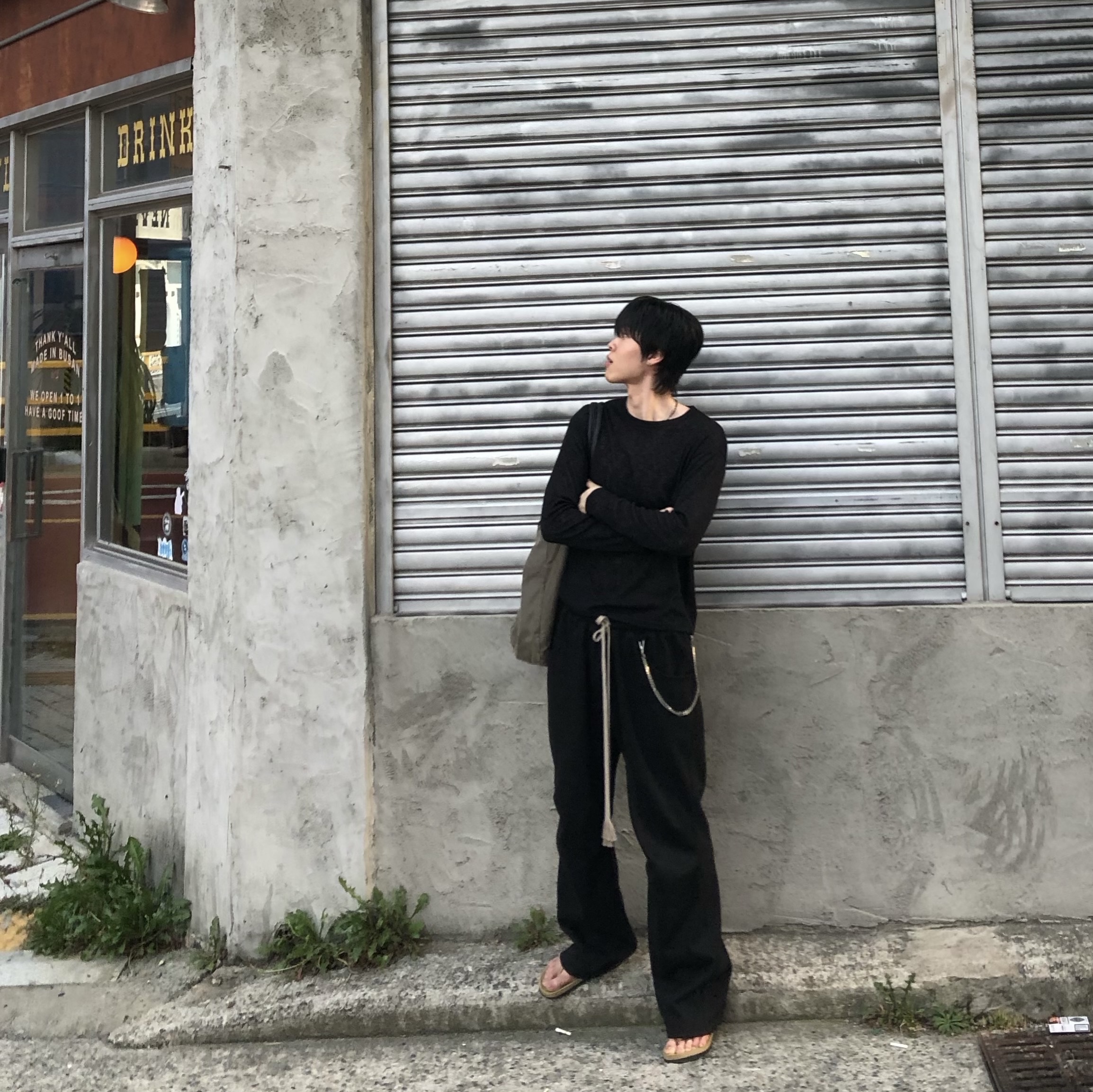 Wapworks Flare Layerd Sweat Pants Black, Supreme Hanes Boxer Briefs Black (4 Pack) 착용 스타일 - 1