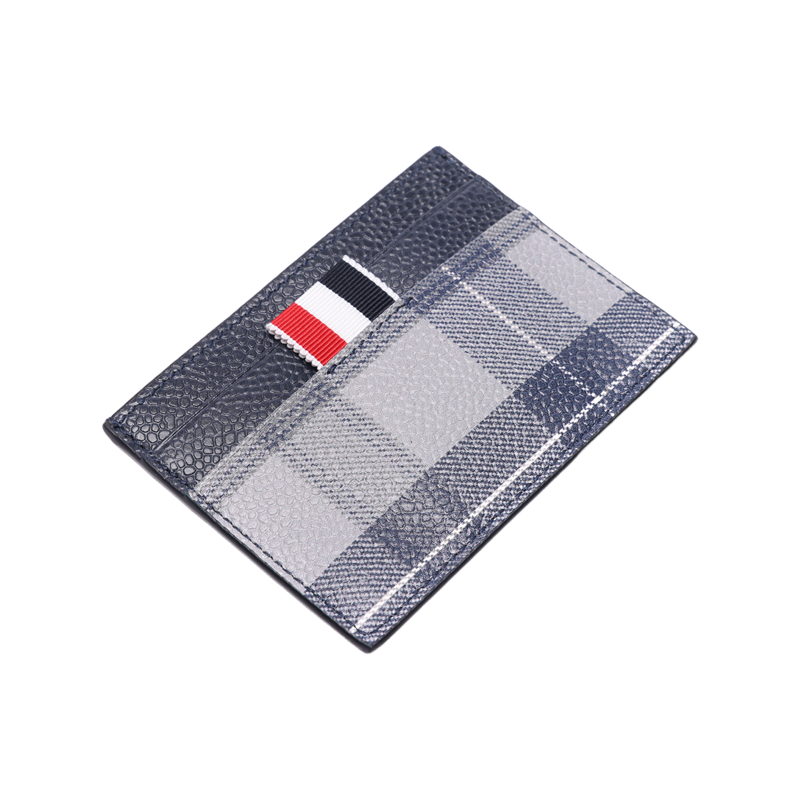 [25% 쿠폰] 톰브라운 타탄 페블 그레인 레더 싱글 카드 홀더 미디움 그레이([25% 쿠폰] Thom Browne Tartan Pebble Grain Leather Single Card Holder Medium Grey) - 5