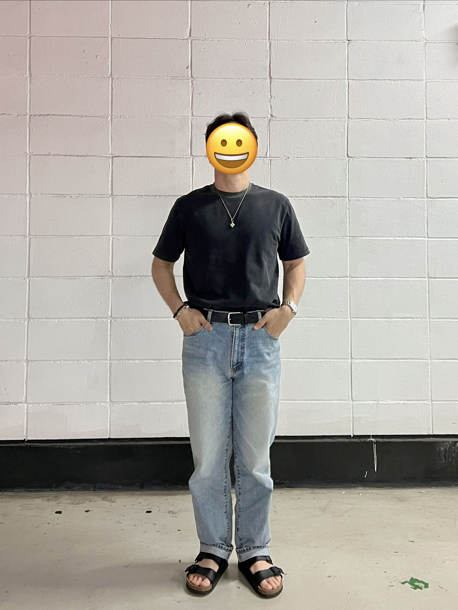 Dimitri Black Everyone's Single Stitch Short Sleeve T-Shirt Coolmax Fabric Pigment Charcoal, Birkenstock Arizona Black - Regular 착용 스타일 - 2