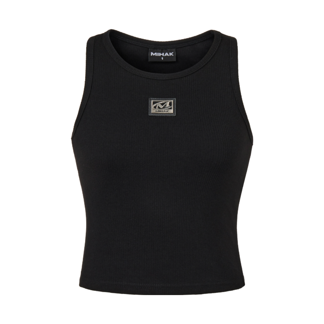 26SMWS-2301BK MIHAK Metal Plate Crop Sleeveless Black