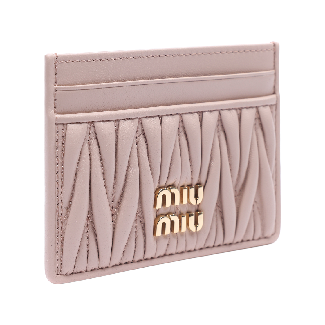 [25% 쿠폰] 미우 미우 마테라쎄 나파 레더 카드 홀더 파우더 핑크([25% 쿠폰] Miu Miu Matelasse Nappa Leather Card Holder Powder Pink) - 3