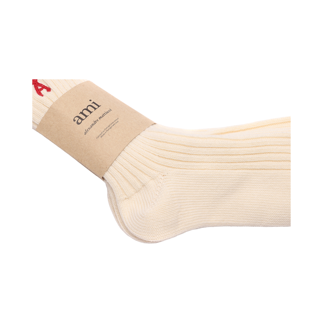 [25% 쿠폰] 아미 하트 로고 삭스 오프 화이트 (3개입)([25% 쿠폰] AMI de Coeur Socks Off White (3 Pack)) - 4