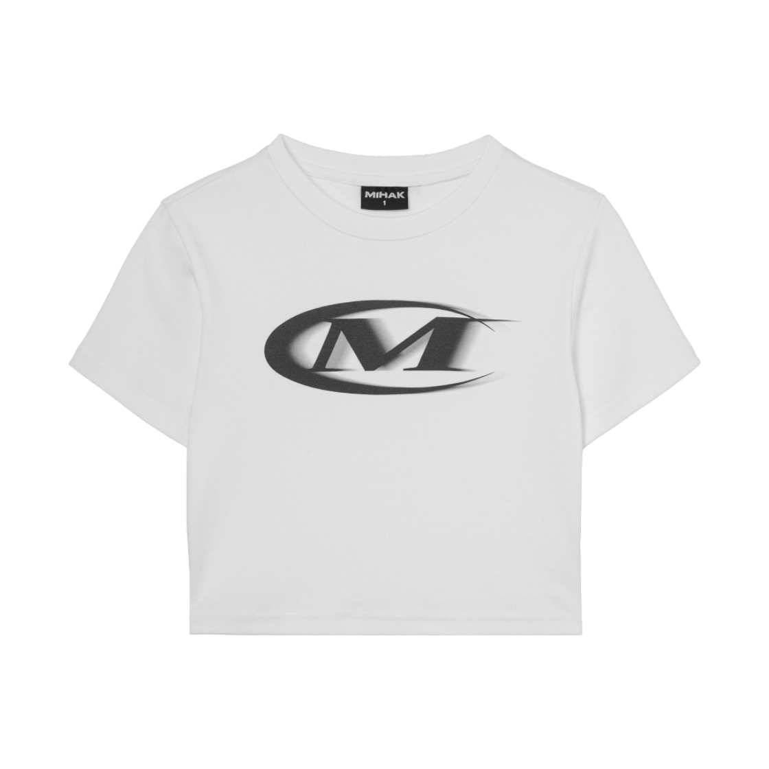 26SMWT-2203WH MIHAK Motion Big Logo Crop T-shirt White