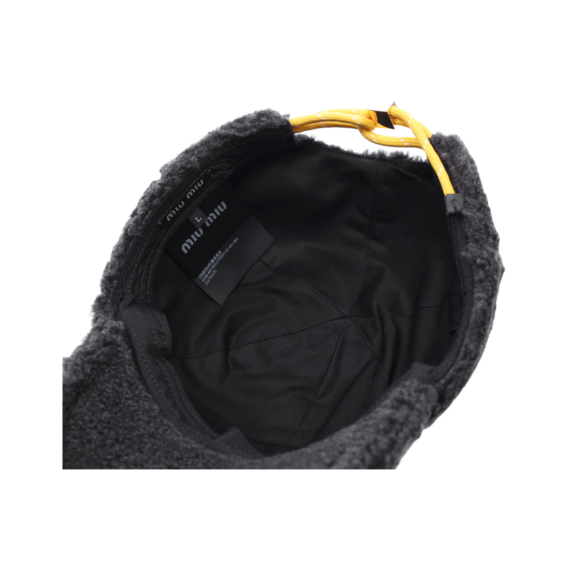 [25% 쿠폰] 미우 미우 플리스 베이스볼 캡 앤트러사이트 옐로우([25% 쿠폰] Miu Miu Fleece Baseball Cap Anthracite Yellow) - 6