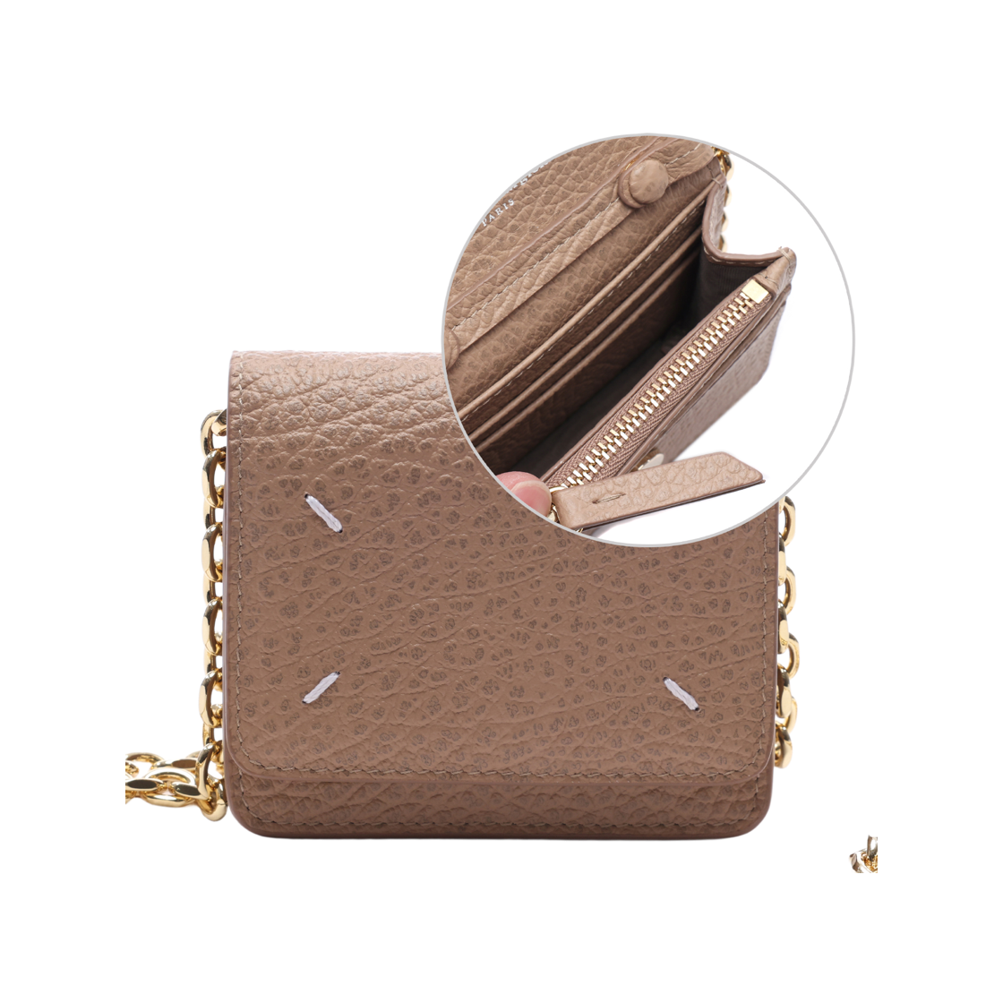 [25% 쿠폰] 메종 마르지엘라 스몰 레더 체인 월렛 머드 브라운([25% 쿠폰] Maison Margiela Small Leather Chain Wallet Mud Brown) - 2