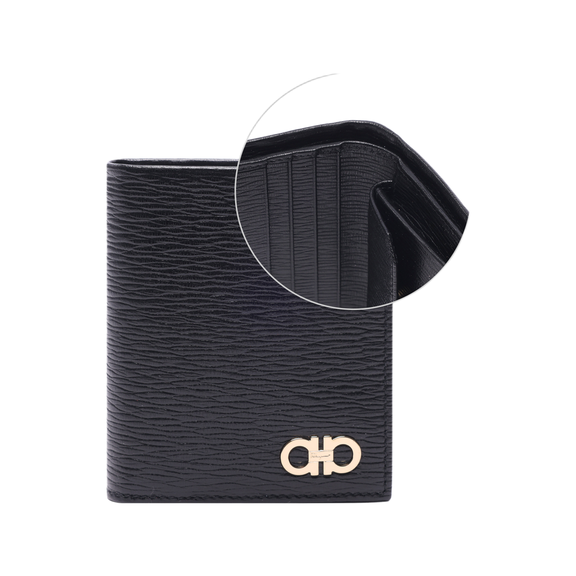 [25% 쿠폰] 페라가모 동전 포켓 간치니 지갑 블랙([25% 쿠폰] Ferragamo Coin Pocket Gancini Wallet Black) - 2