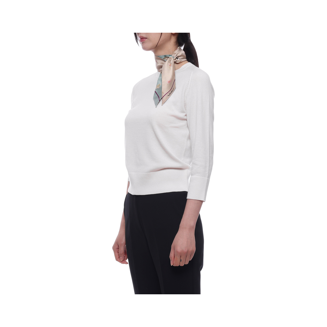 [25% 쿠폰] (W) 발렌티노 실크 스카프 화이트([25% 쿠폰] (W) Valentino Silk Scarf White) - 4