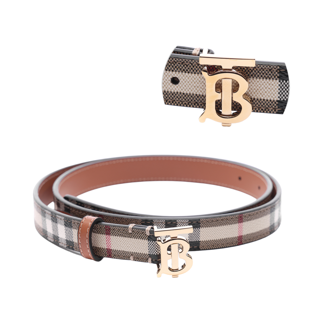 [25% 쿠폰] (W) 버버리 20 논 알브이 빈티지 체크 TB 벨트 브이체크 L 골드([25% 쿠폰] (W) Burberry 20 Non RV Vintage Check TB Belt Vcheck L Gold) - 2