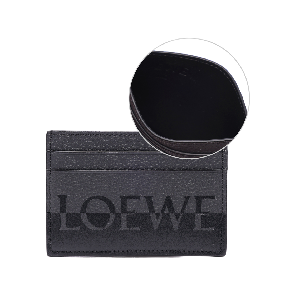 [25% 쿠폰] 로에베 시그니쳐 플레인 카프스킨 카드 홀더 앤트러사이트 블랙([25% 쿠폰] Loewe Signature Plain Calfskin Card Holder Anthracite Black) - 2