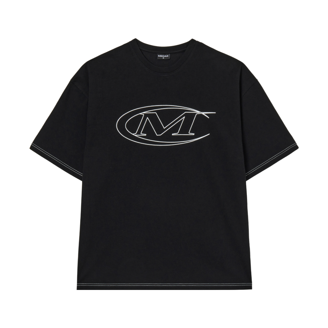 26SMT-1211BK MIHAK Stroke Logo Stitch Overfit T-shirt Black