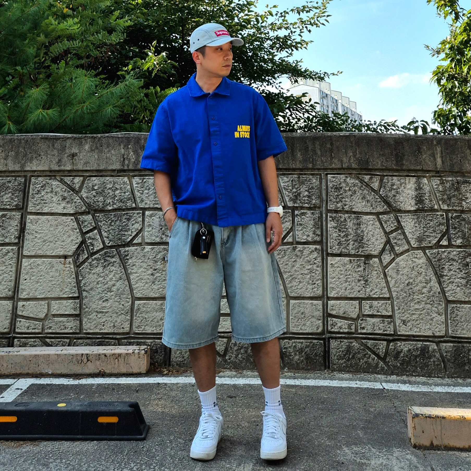 Nike Air Force 1 '07 Low White, IAB Studio Socks White (5 Pack) 착용 스타일 - 1