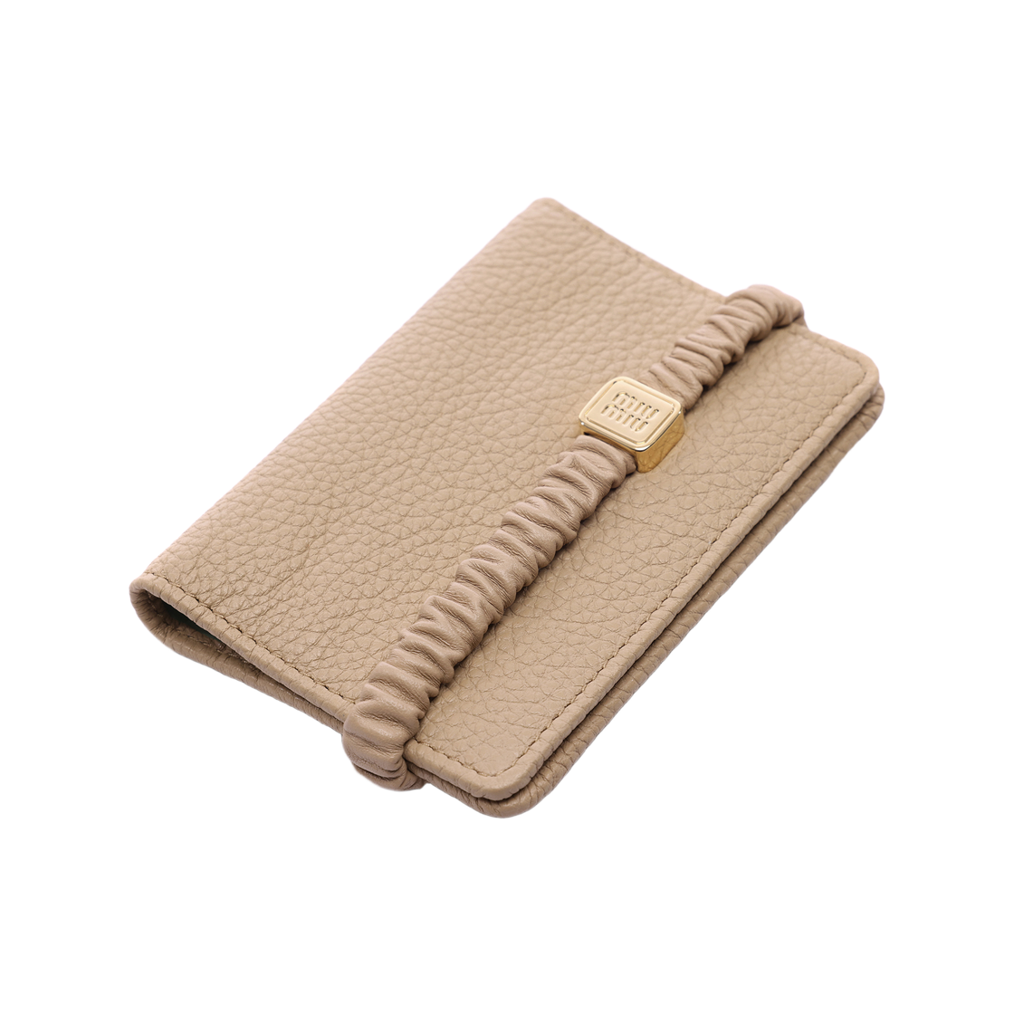 [25% 쿠폰] 미우 미우 로고 플라크 마테라쎄 이펙트 월렛 베이지 민트([25% 쿠폰] Miu Miu Logo Plaque Matelasse Effect Wallet Beige Mint) - 5